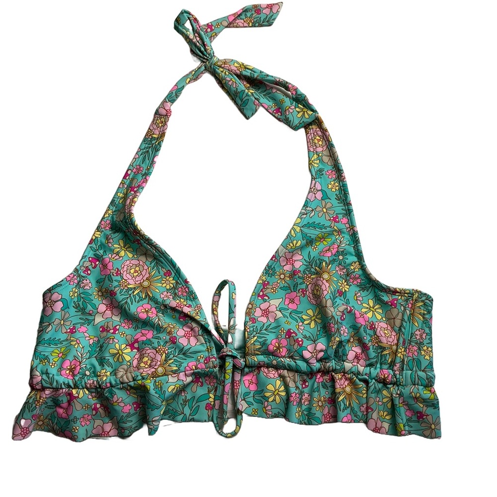 Wild Fable Floral Print Halter Swim Top - NWOT - Picture 1 of 3